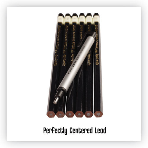 Drawing Pencil Set With Eraser, 2 Mm, Assorted Lead Hardness Ratings, Black Lead, Black Barrel, 6-pack
