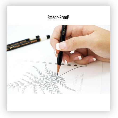 Drawing Pencil Set With Eraser, 2 Mm, Assorted Lead Hardness Ratings, Black Lead, Black Barrel, 6-pack