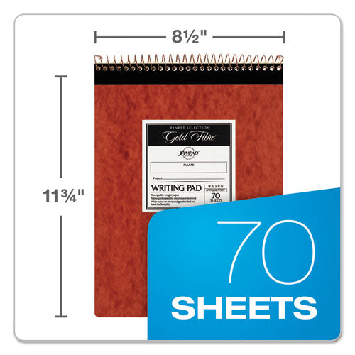 Gold Fibre Retro Wirebound Writing Pads, 1 Subject, Wide-legal Rule, Red Cover, 8.5 X 11.75, 70 Sheets
