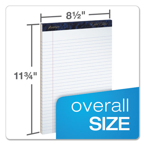Gold Fibre Writing Pads, Wide-legal Rule, 8.5 X 11.75, White, 50 Sheets, 4-pack