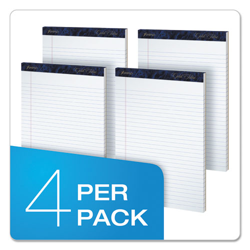 Gold Fibre Writing Pads, Wide-legal Rule, 8.5 X 11.75, White, 50 Sheets, 4-pack