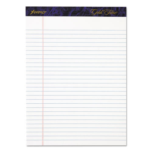 Gold Fibre Writing Pads, Wide-legal Rule, 8.5 X 11.75, Canary, 50 Sheets, 4-pack