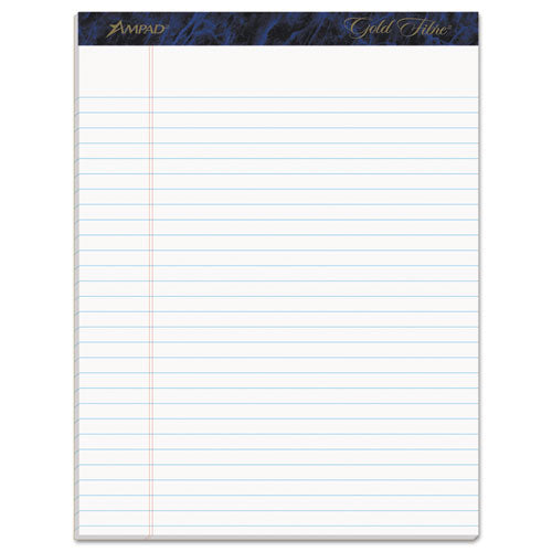 Gold Fibre Writing Pads, Wide-legal Rule, 8.5 X 11.75, White, 50 Sheets, Dozen