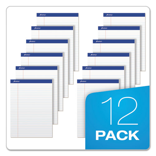 Recycled Writing Pads, Wide-legal Rule, 8.5 X 11.75, White, 50 Sheets, Dozen