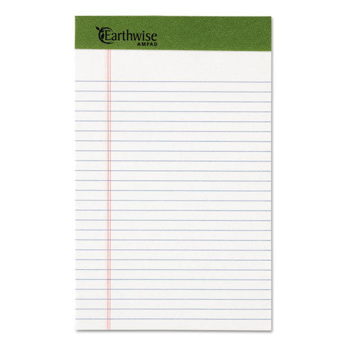 Earthwise By Oxford Recycled Pad, Wide-legal Rule, 8.5 X 11.75, White, 50 Sheets, Dz