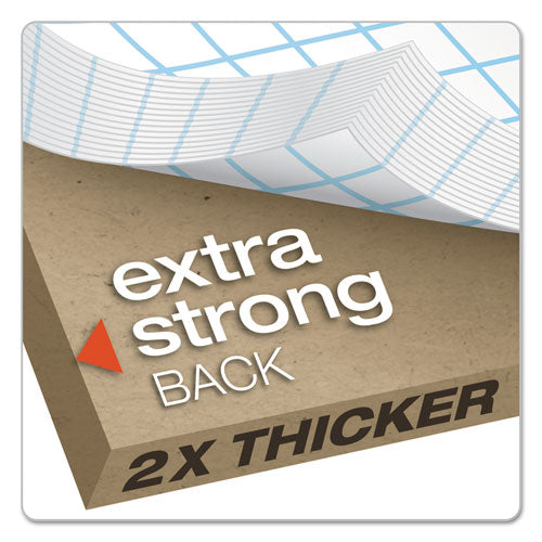 Quad Double Sheet Pad, 4 Sq-in Quadrille Rule, 8.5 X 11.75, White, 100 Sheets