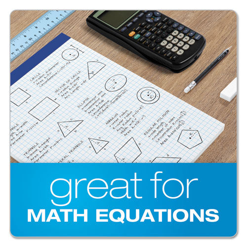 Quad Double Sheet Pad, 4 Sq-in Quadrille Rule, 8.5 X 11.75, White, 100 Sheets