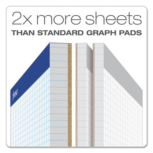 Quad Double Sheet Pad, 4 Sq-in Quadrille Rule, 8.5 X 11.75, White, 100 Sheets
