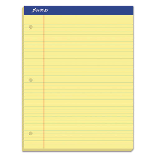 Double Sheet Pads, Wide-legal Rule, 8.5 X 11.75, Canary, 100 Sheets