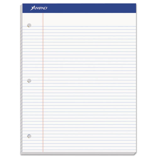 Double Sheet Pads, Wide-legal Rule, 8.5 X 11.75, White, 100 Sheets