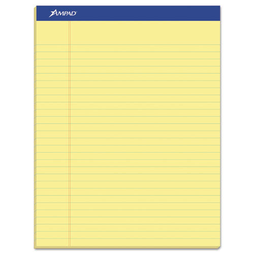 Recycled Writing Pads, Wide-legal Rule, 8.5 X 11.75, Canary, 50 Sheets, Dozen