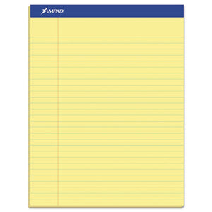Recycled Writing Pads, Wide-legal Rule, 8.5 X 11.75, Canary, 50 Sheets, Dozen