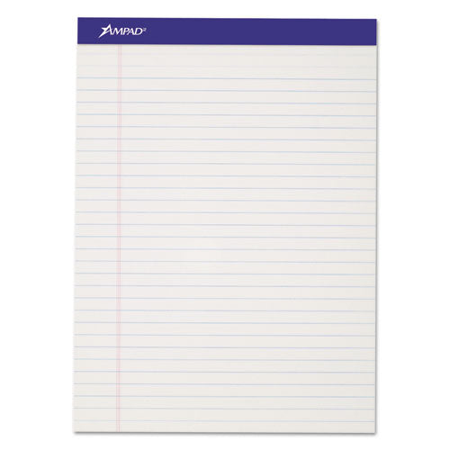 Perforated Writing Pads, Wide-legal Rule, 8.5 X 11.75, White, 50 Sheets, Dozen
