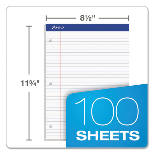 Double Sheet Pads, Medium-college Rule, 8.5 X 11.75, White, 100 Sheets