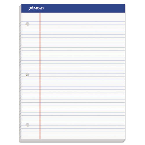 Double Sheet Pads, Medium-college Rule, 8.5 X 11.75, White, 100 Sheets