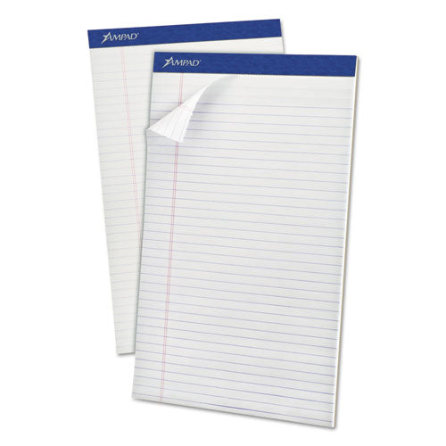 Perforated Writing Pads, Wide-legal Rule, 8.5 X 14, White, 50 Sheets, Dozen