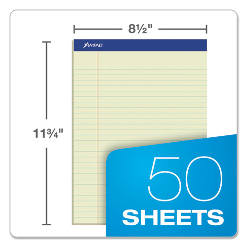 Pastel Writing Pads, Wide-legal Rule, 8.5 X 11.75, Green Tint, 50 Sheets, Dozen