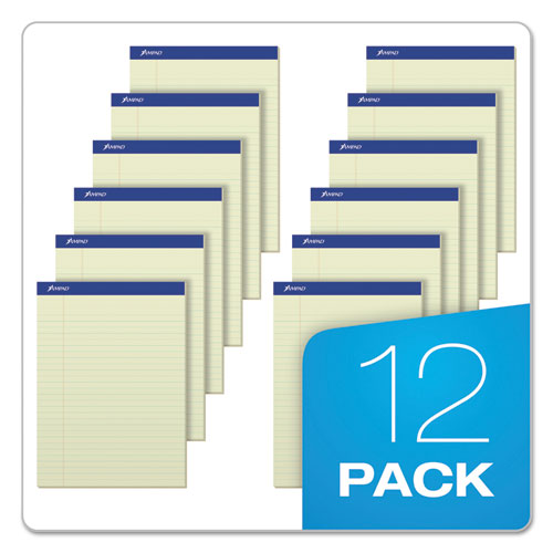 Pastel Writing Pads, Wide-legal Rule, 8.5 X 11.75, Green Tint, 50 Sheets, Dozen