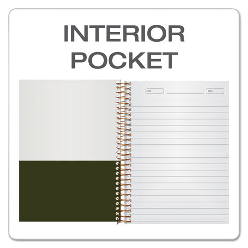 Gold Fibre Personal Notebooks, 1 Subject, Medium-college Rule, Classic Green Cover, 7 X 5, 100 Sheets