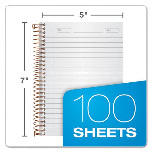 Gold Fibre Personal Notebooks, 1 Subject, Medium-college Rule, Designer Gray Cover, 7 X 5, 100 Sheets