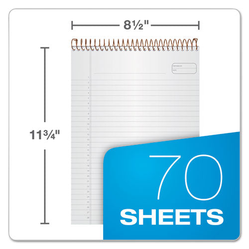 Gold Fibre Wirebound Writing Pad W- Cover, 1 Subject, Project Notes, Green Cover, 8.5 X 11.75, 70 Sheets