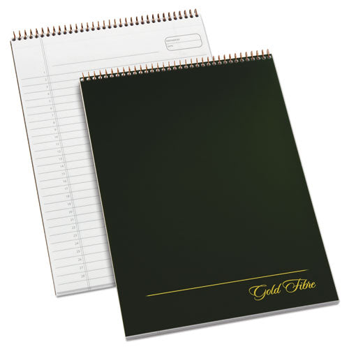 Gold Fibre Wirebound Writing Pad W- Cover, 1 Subject, Project Notes, Green Cover, 8.5 X 11.75, 70 Sheets