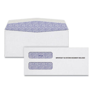 1099 Double Window Envelope, Commercial Flap, Gummed Closure, Contemporary Seam, 3.75 X 8.75, White, 24-pack