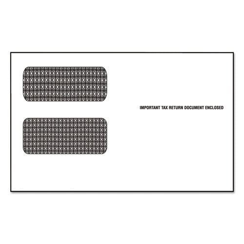 1099 Double Window Envelope, Commercial Flap, Gummed Closure, 5.63 X 9, White, 24-pack