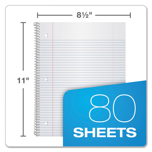 Earthwise By 100% Recycled Single Subject Notebooks, Medium-college Rule, Randomly Assorted Color Covers, 11 X 8.5, 80 Sheets