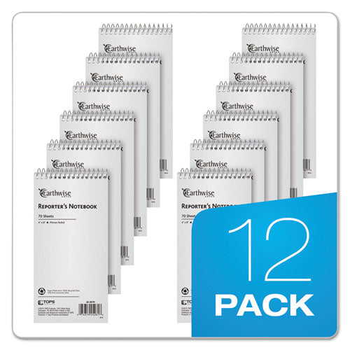 Earthwise By Oxford Reporter's Notebook, Pitman Rule, 4 X 8, White, 70 Sheets