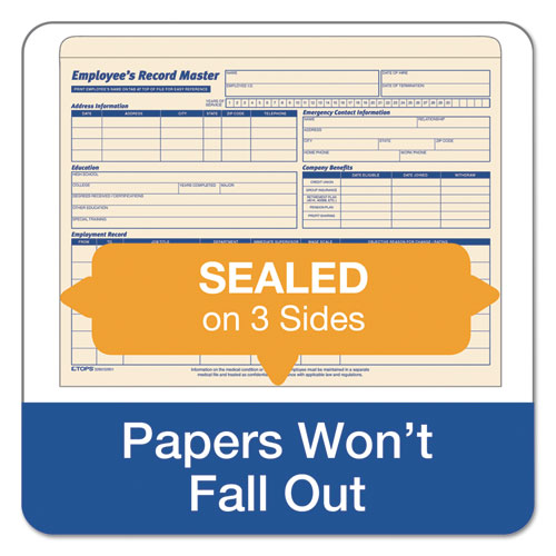 Employee Record Master File Jacket, Straight Tab, Letter Size, Manila, 20-pack