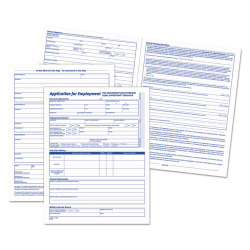 Comprehensive Employee Application Form, 8 1-2 X 11, 25 Forms