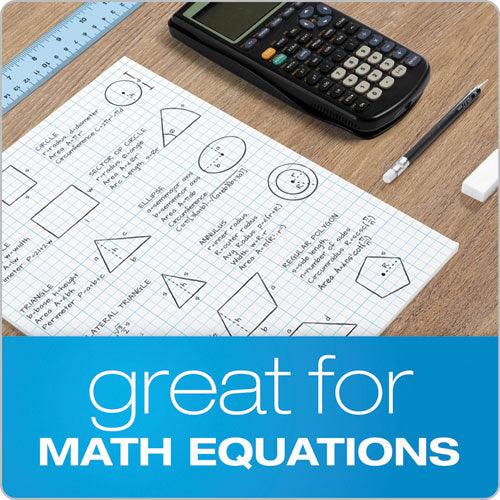 Cross Section Pads, 4 Sq-in Quadrille Rule, 8.5 X 11, White, 50 Sheets