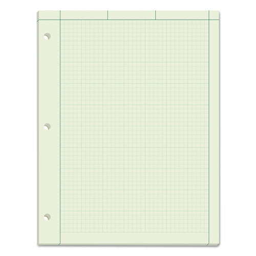 Engineering Computation Pads, 5 Sq-in Quadrille Rule, 8.5 X 11, Green Tint, 100 Sheets