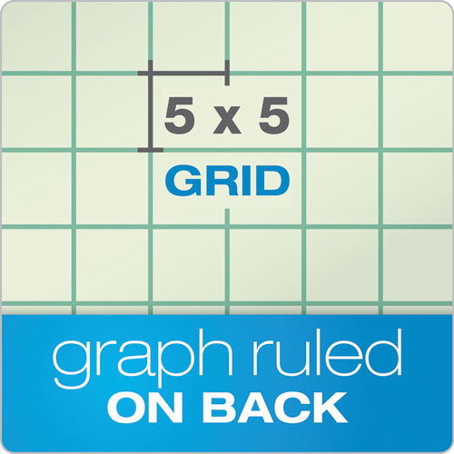 Engineering Computation Pads, 5 Sq-in Quadrille Rule, 8.5 X 11, Green Tint, 100 Sheets