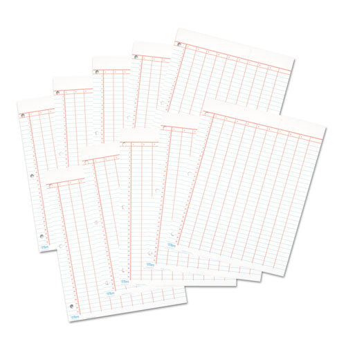 Data Pad W-numbered Column Headings, 11 X 8.5, White, 50 Sheets