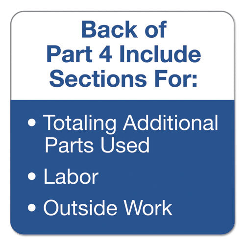 Auto Repair Four-part Order Form, 8 1-2 X 11, Four-part Carbonless, 50 Forms