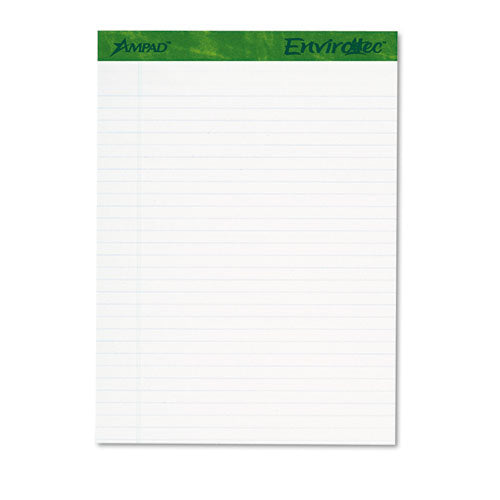 Earthwise By Oxford Recycled Pad, Legal Rule, 8.5 X 11.75, White, 40 Sheets, 4-pack
