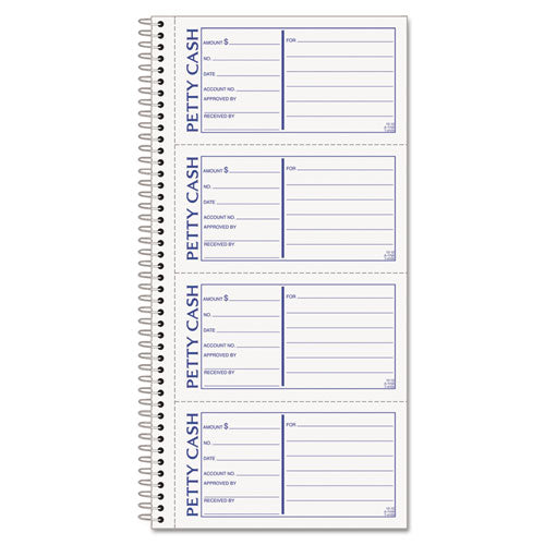 Petty Cash Receipt Book, 5 1-2 X 11, Two-part Carbonless, 200 Sets-book