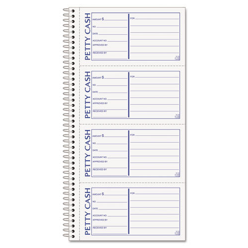 Petty Cash Receipt Book, 5 1-2 X 11, Two-part Carbonless, 200 Sets-book