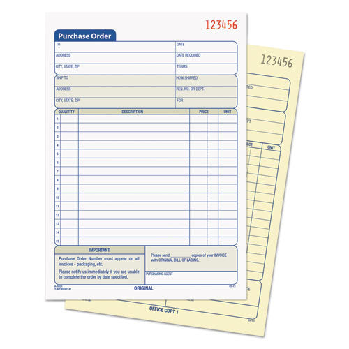 Purchase Order Book, 5 9-16 X 8 7-16, Two-part Carbonless, 50 Sets-book