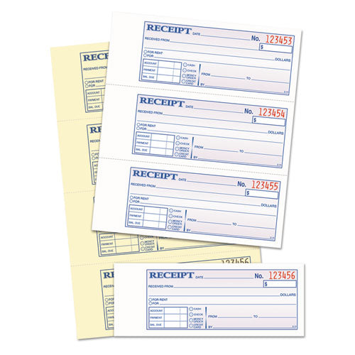Money And Rent Receipt Books, 2-3-4 X 7 1-8, Two-part Carbonless, 400 Sets-book