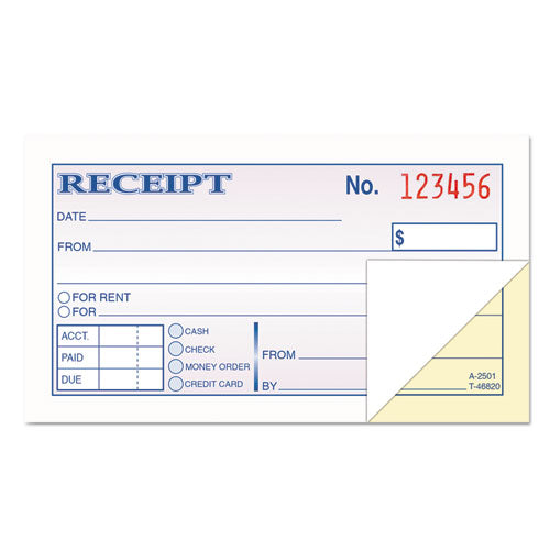 Money And Rent Receipt Books, 2-3-4 X 4 7-8, 2-part Carbonless, 50 Sets-book
