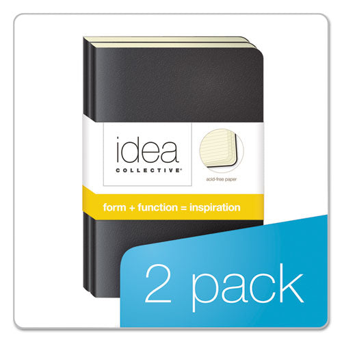 Idea Collective Journal, Wide-legal Rule, Black Cover, 5.5 X 3.5, 40 Sheets, 2-pack