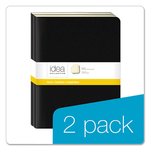 Idea Collective Journal, 1 Subject, Wide-legal Rule, Black Cover, 10 X 7.5, 48 Sheets, 2-pack