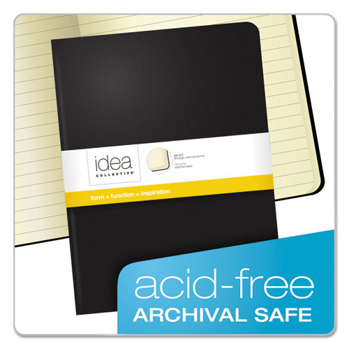 Idea Collective Journal, 1 Subject, Wide-legal Rule, Black Cover, 10 X 7.5, 48 Sheets, 2-pack
