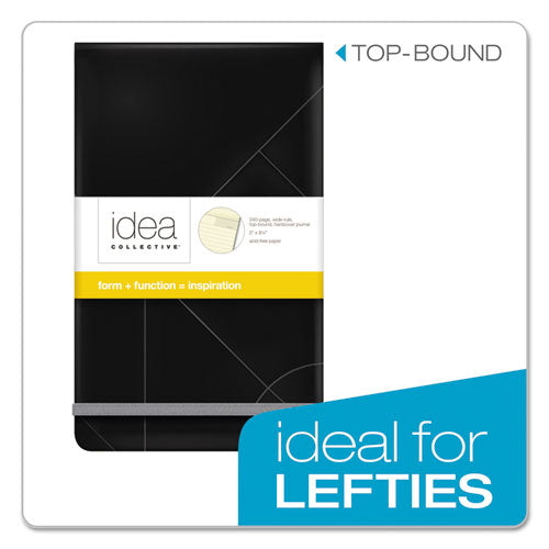 Idea Collective Journal, 1 Subject, Wide-legal Rule, Black Cover, 5 X 8.25, 120 Sheets