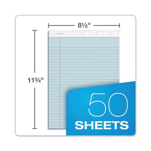 Prism + Writing Pads, Wide-legal Rule, 8.5 X 11.75, Pastel Blue, 50 Sheets, 12-pack