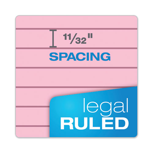 Prism + Writing Pads, Wide-legal Rule, 8.5 X 11.75, Pastel Pink, 50 Sheets, 12-pack
