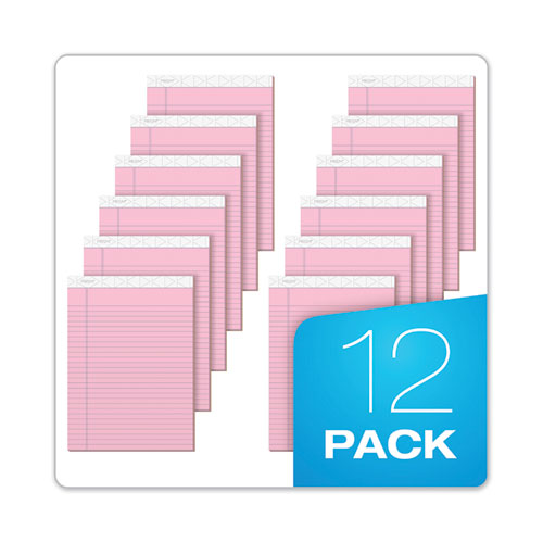 Prism + Writing Pads, Wide-legal Rule, 8.5 X 11.75, Pastel Pink, 50 Sheets, 12-pack